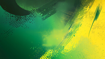 Abstract sports background with green and yellow gradient brushstrokes and halftone effect. dynamic grunge background. scratch and texture elements for design. Dynamic Brushstrokes. Illustration