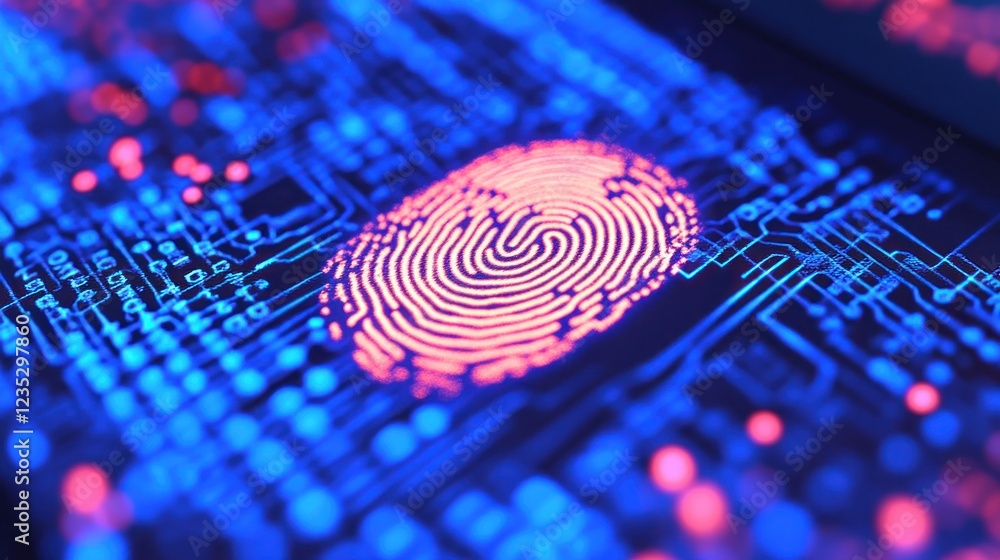 Poster Digital Fingerprint Authentication Circuitry System