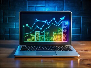 Hand Drawn Sketch of Laptop Displaying Data Analytics