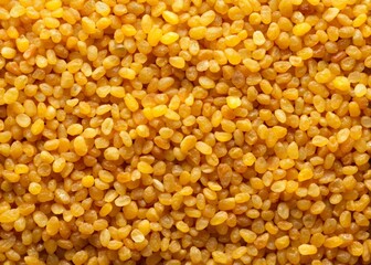 High-Resolution Top View of Bulgur Wheat Texture Background - Detailed Macro Shot of Dry Grain
