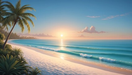 Fototapeta premium sunset on the beach