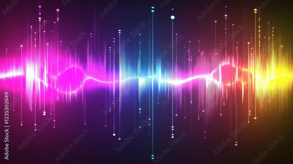 Poster Abstract Colorful Sound Wave Visualization Design
