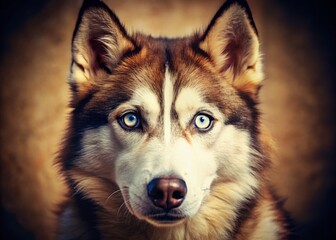 Obraz premium Husky Closeup with Striking Blue Eyes