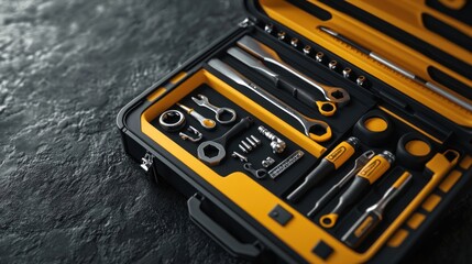 A well organized toolbox filled with various tools