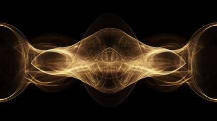 Golden Abstract Waves Flowing Symmetrically