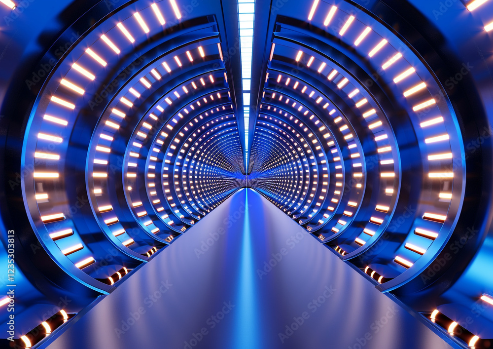 Poster cutting-edge holographic display with glowing circuits - ideal for technology blogs and futuristic p