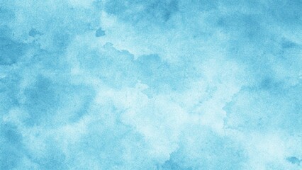 Abstract blue watercolor background featuring clouds in shades of turquoise, teal, and white, evoking a dramatic sky.