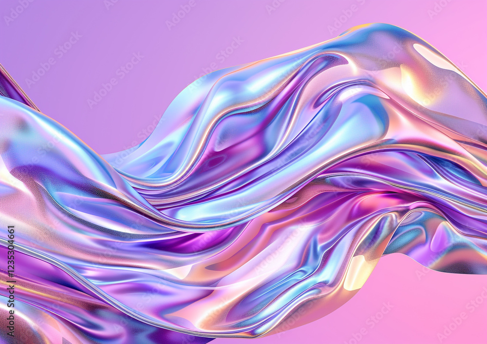 Poster radiant holographic abstract scene - ideal for graphic design projects and web backgrounds