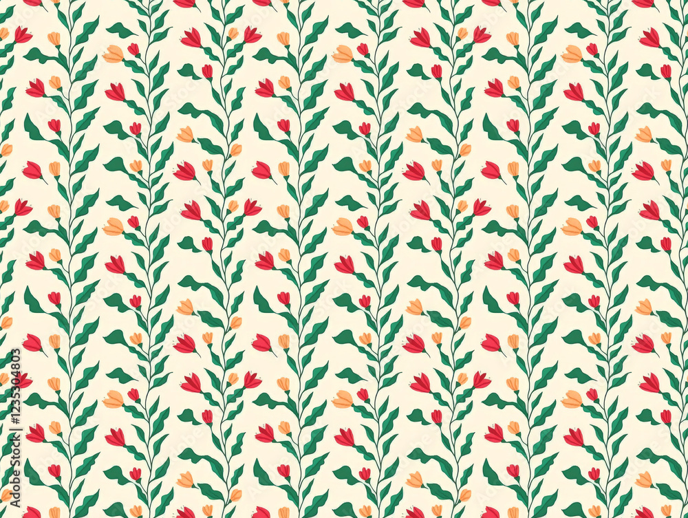 Poster floral vines seamless pattern: a vibrant and captivating seamless pattern featuring delicate floral 