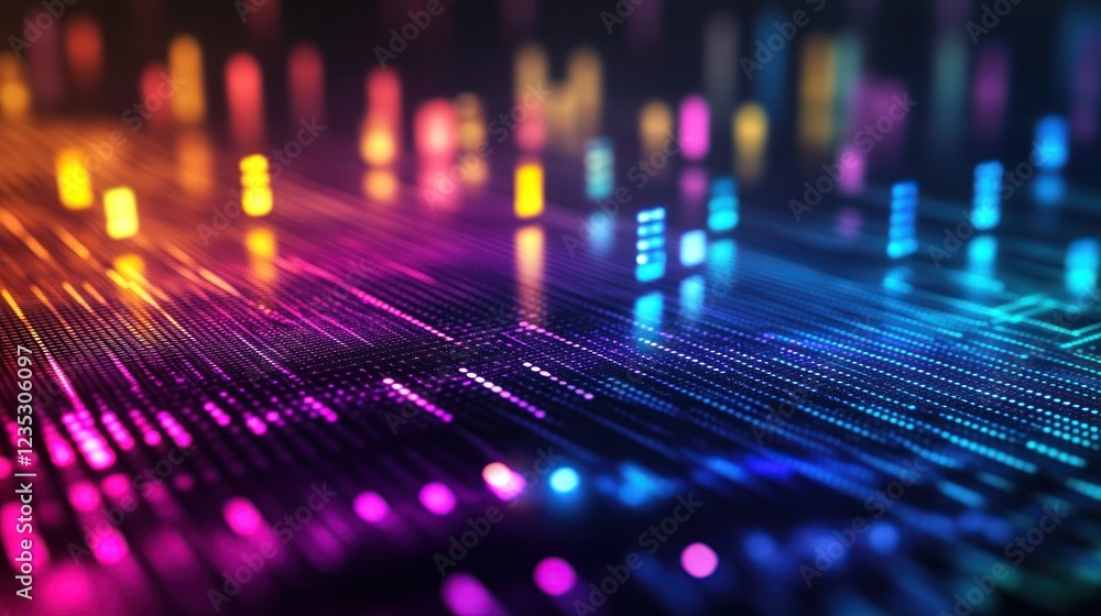Aufkleber abstract digital data stream flowing lights