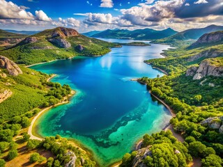 Lake Ogliastro, Italy from Above