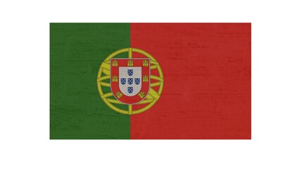 Portugal national flag isolated on white background. Portuguese republic is a country in the Iberian peninsula in southwestern Europe.