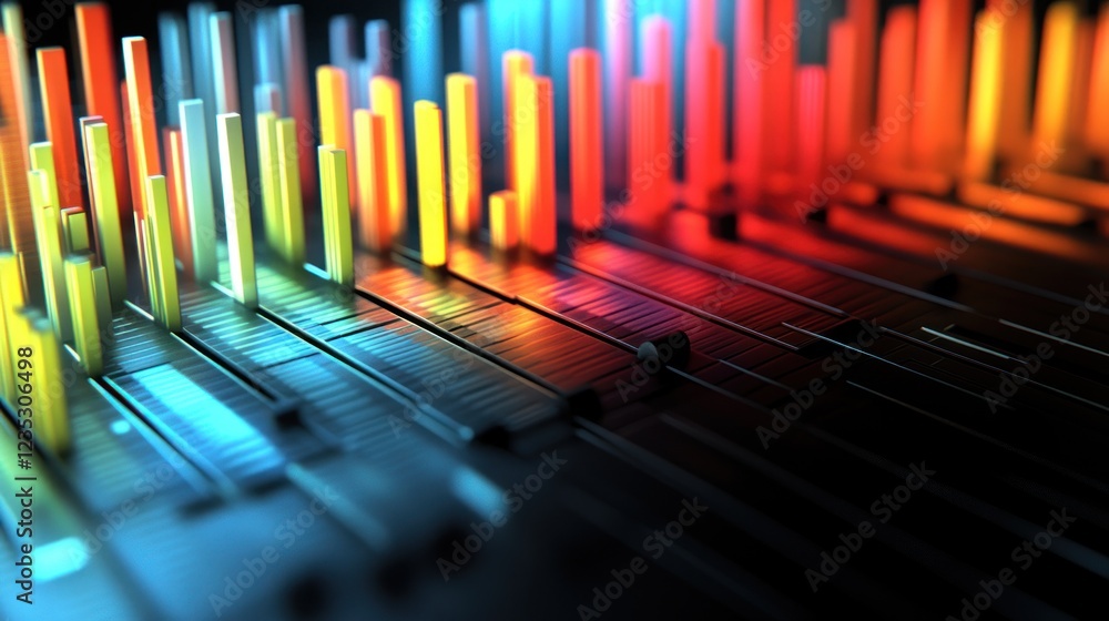 Aufkleber abstract colorful bars illuminated on dark background