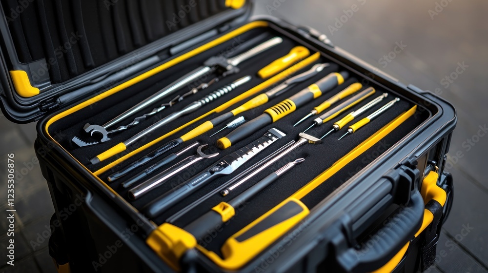 Aufkleber Organized Tool Kit With Various Hand Tools Inside