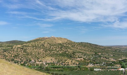 Fototapeta premium Mountain View with Fortress of Our Lady of Grace, Elvas