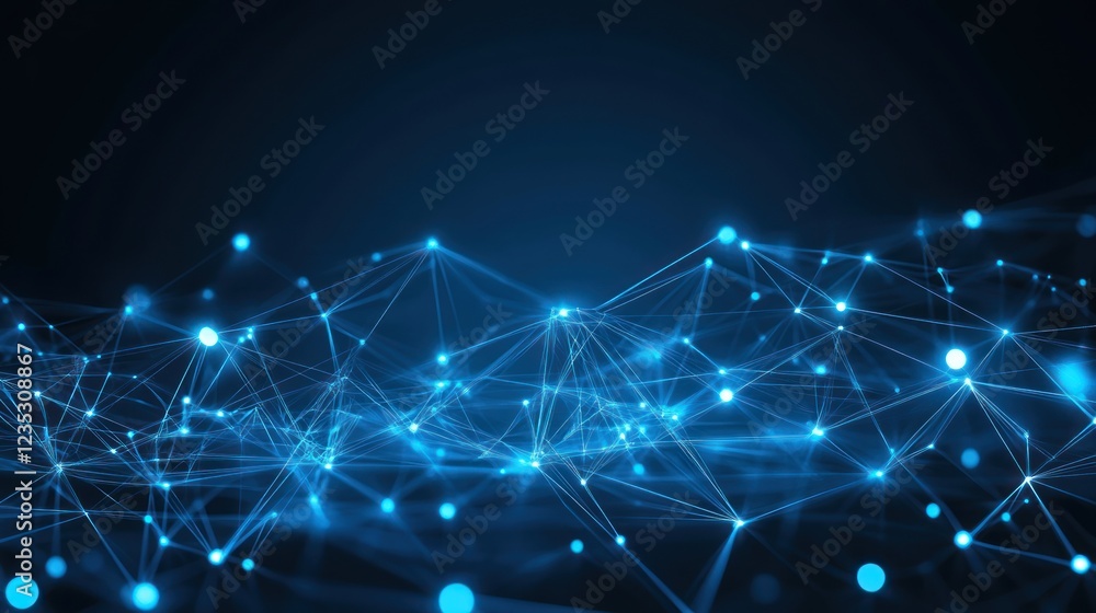 Poster Abstract Blue Network Connecting Illuminated Nodes