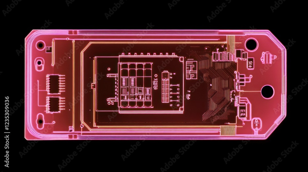 Aufkleber Illuminated Circuit Board Showing Internal Components