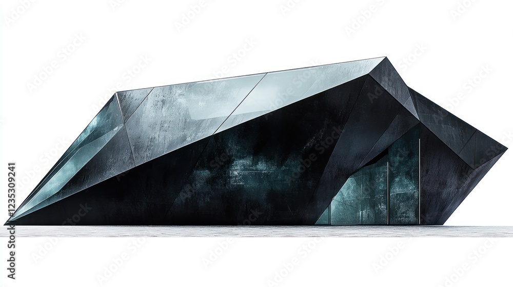 Poster modern dark facet building architectural design