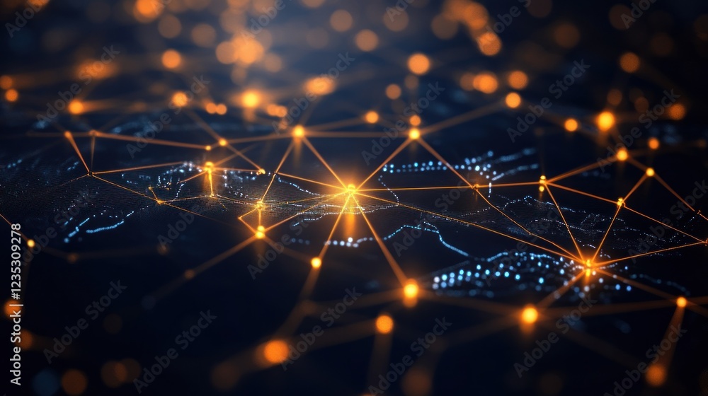 Poster Global Network Connections Illuminating Data Flow
