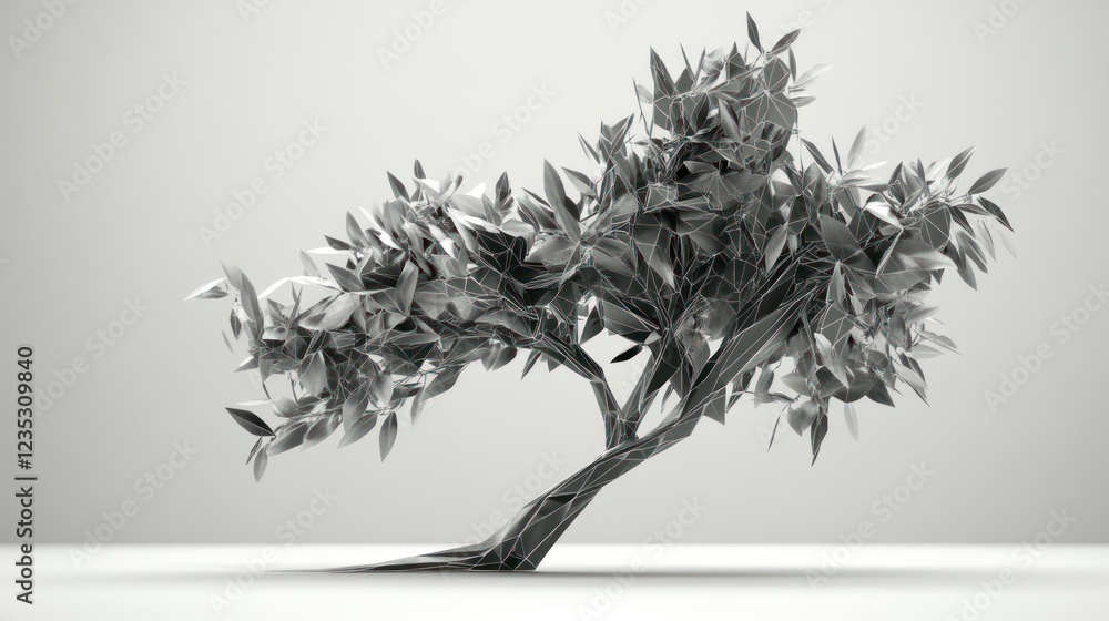 Poster Abstract Polygonal Wireframe Tree Rendering