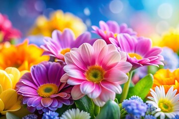 Obraz premium Macro Close-Up Easter Spring Flowers with Headline Space - Vibrant Spring Bloom Photography