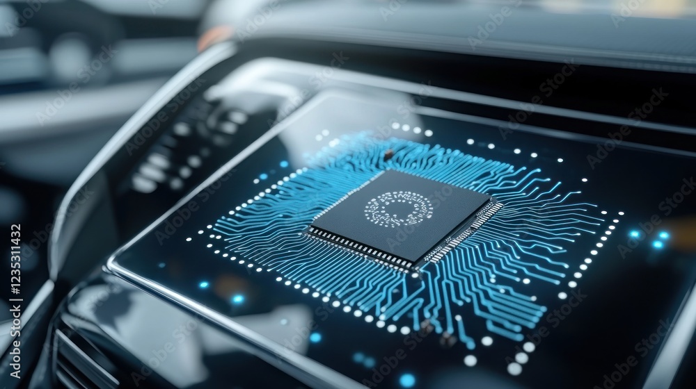 Poster Autonomous Vehicle Central Processing Unit Display