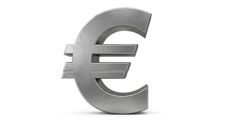 Obraz premium Metallic Euro Symbol 3D Render Currency Sign Finance Money Banking Investment Business Economy