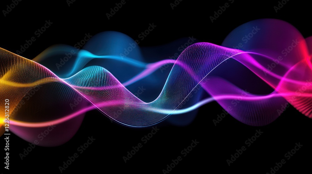 Poster Abstract Colorful Waves Flowing Dynamically Through Space