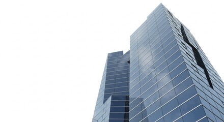 Fototapeta premium Modern Glass Skyscraper Architecture City Building Exterior Blue Facade Urban Development