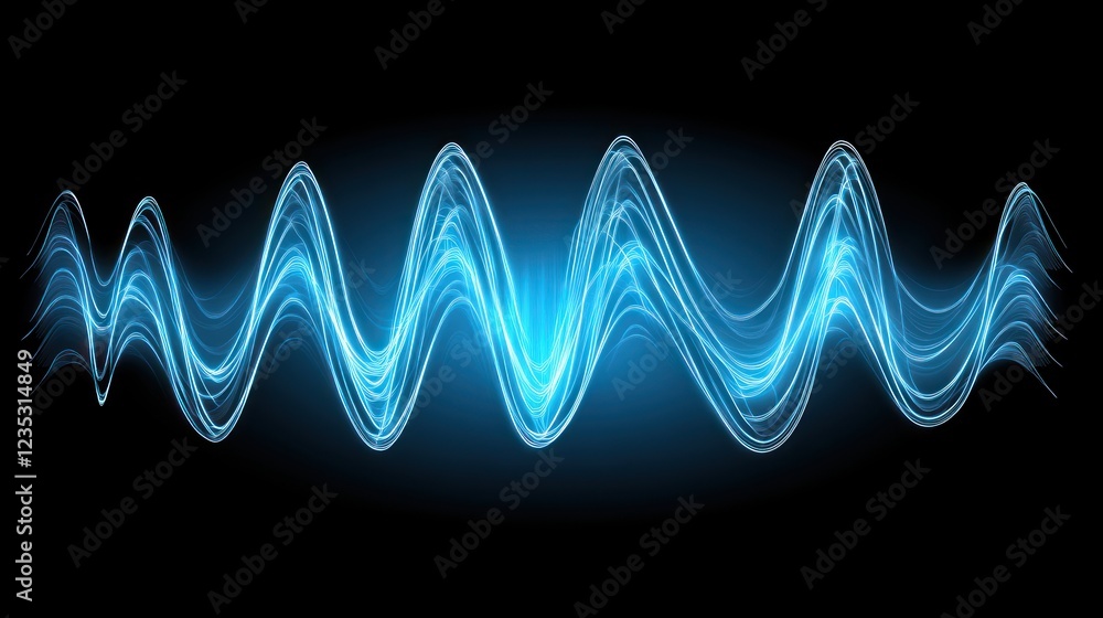 Poster abstract blue light wave pattern design