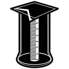 Graduated Cylinder Laboratory Research Vector | Clipart, Line Art & Cartoon Illustration, Graduated cylinder laboratory research vector illustration in clipart, line art, and cartoon styles.
