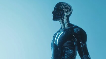 Translucent Android Body Showing Internal Systems