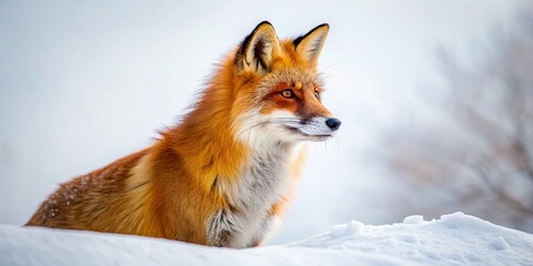 Fototapeta premium Majestic Red Fox in Winter's Embrace