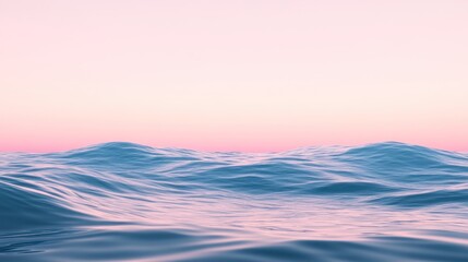 Serene Ocean Waves Under a Pink Sky