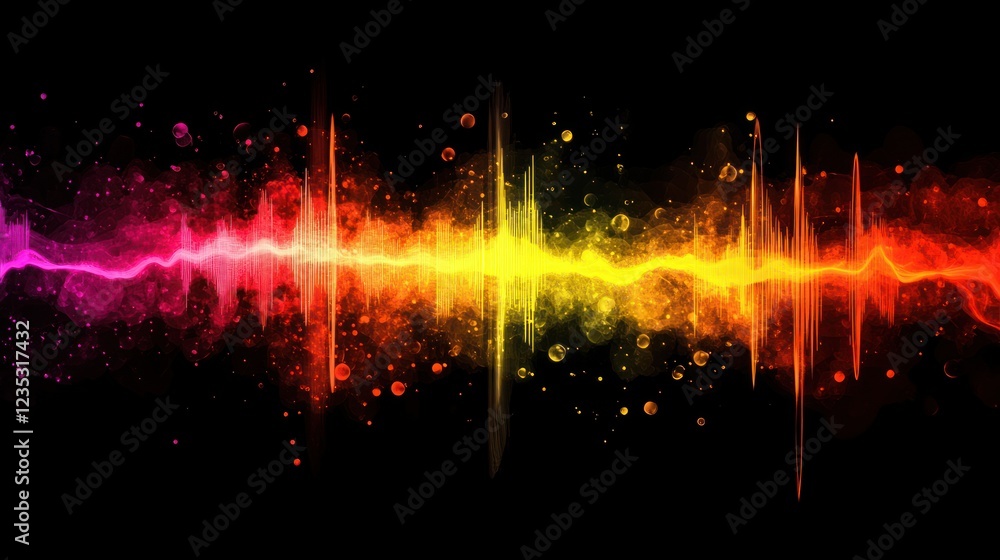 Poster abstract colorful sound wave visualization art