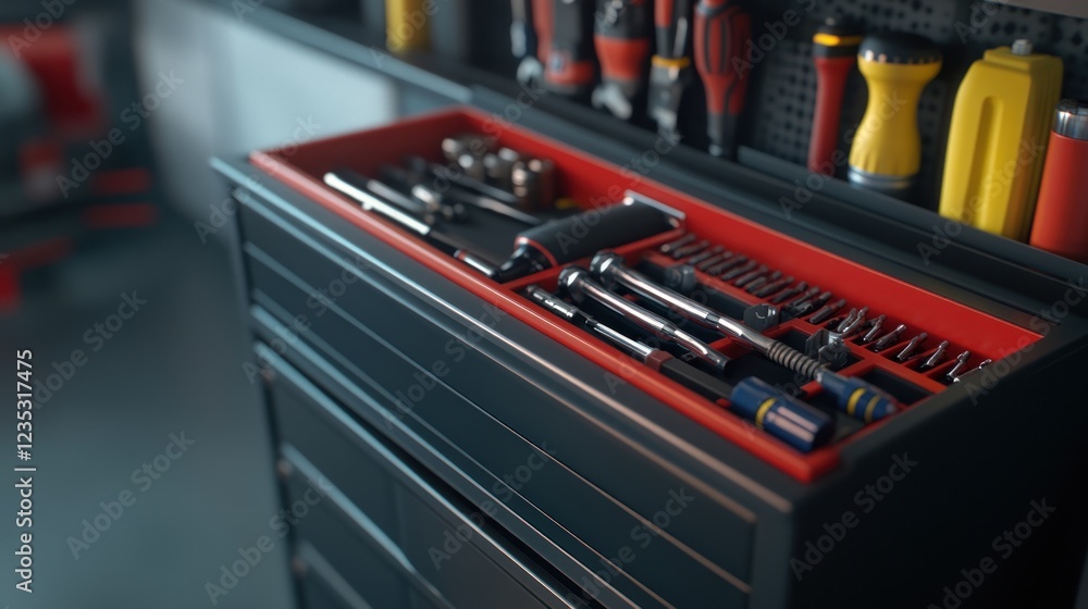 Poster Organized Tool Chest Filled With Various Mechanic Tools
