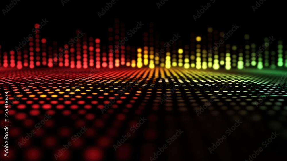 Poster abstract colorful lightwave audio visualizer design