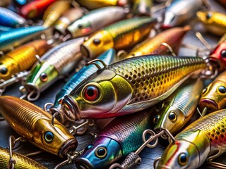 Metal Fishing Lures Isolated on White Background