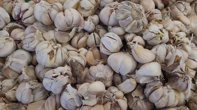 garlic on a market stall