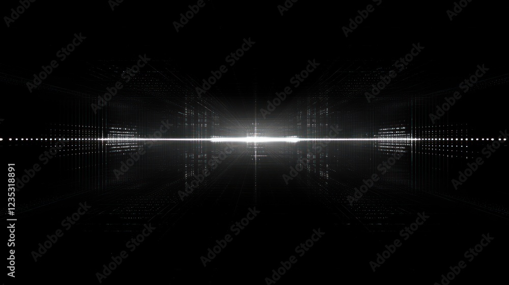 Poster abstract digital space grid light corridor