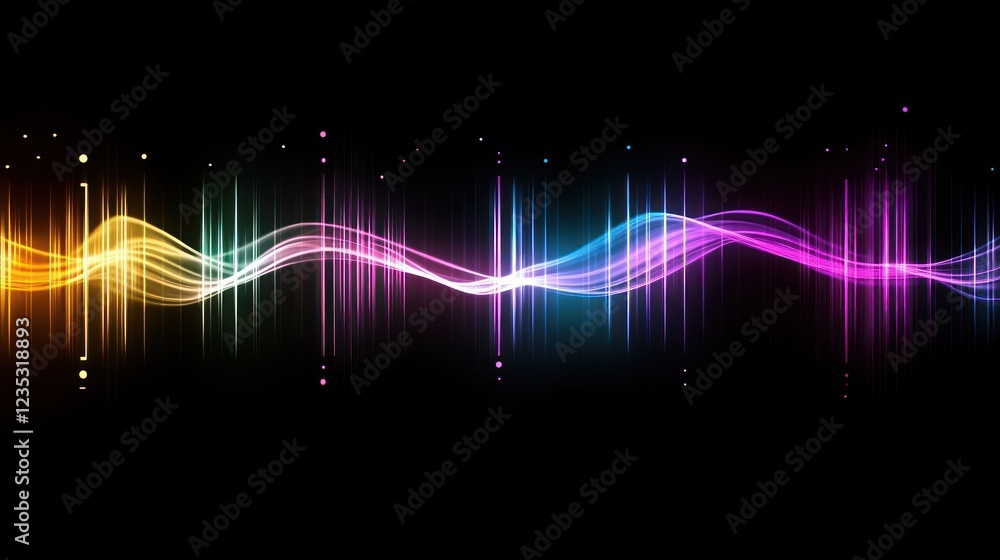 Poster Abstract Colorful Waveform Light Pattern Design