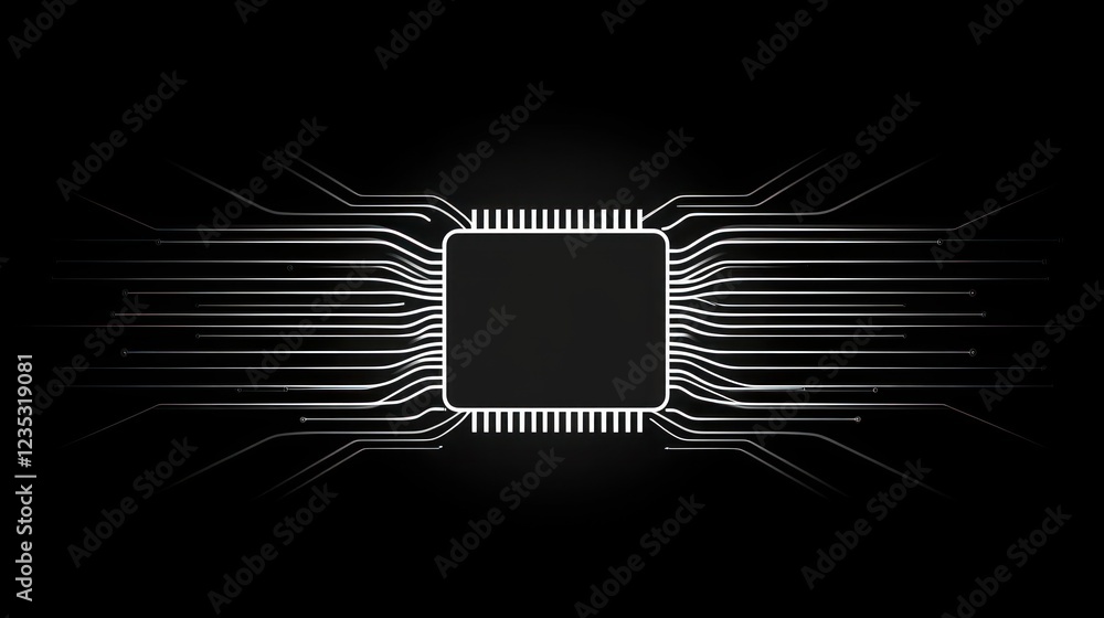Poster abstract digital microchip circuitry design