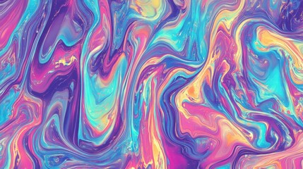 Abstract Swirling Paint Colorful Liquid Art