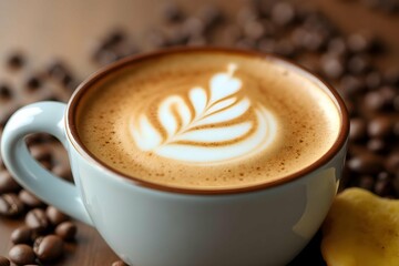 cup of coffee with beans