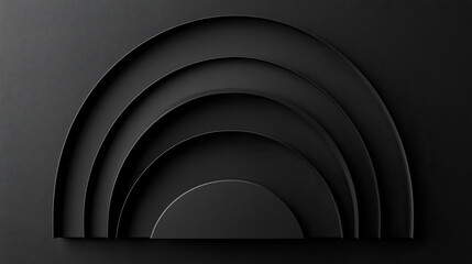 Obraz premium Abstract Geometric Background with Overlapping Black and Gray Circular Shapes