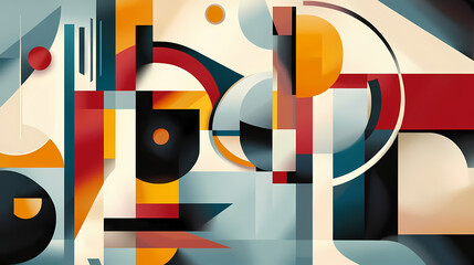Contemporary cubist design with geometric forms. Cubist Abstraction. Illustration