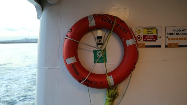 life buoy on a ship