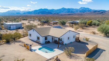 A desert home using passive cooling techniques to save energy.
