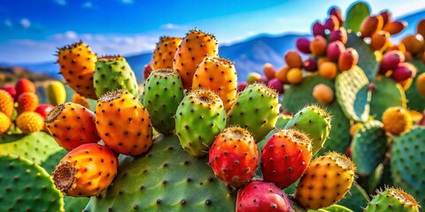 Fototapeta premium Opuntia Ficus-Indica With High Depth of Field