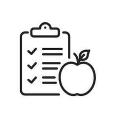 Diet meal plan thin line icons. Editable stroke and Perfect pixel on transparent background